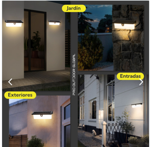 Aplique Solar Rectangular Contra Agua