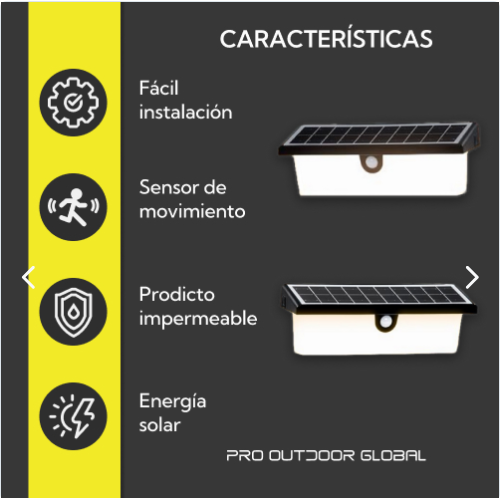 Aplique Solar Rectangular Contra Agua