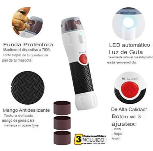 Cortador de Uñas con 3 Limas Giratorias