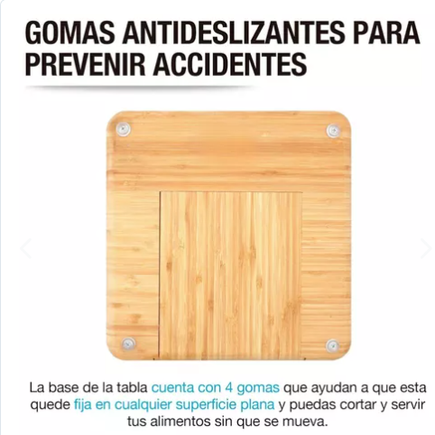 Tabla Para Quesos De Madera Bambú + 4 ac