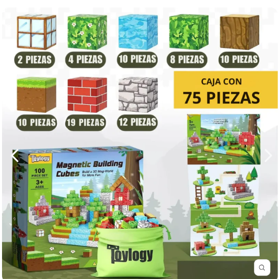 BLOQUES MANGNETICOS PREMIUM 75 PIEZAS